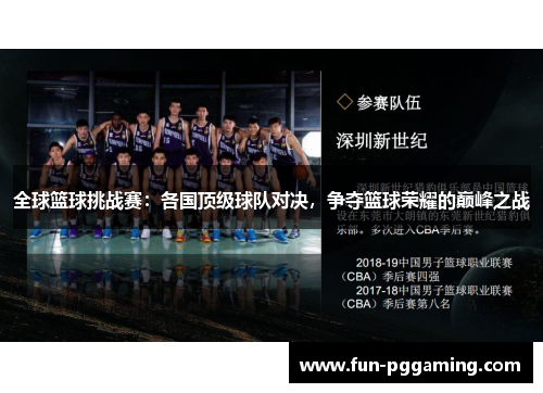 全球篮球挑战赛:各国顶级球队对决,争夺篮球荣耀的巅峰之战 全球篮球挑战赛:各国顶级球队对决,争夺篮球荣耀的巅峰之战