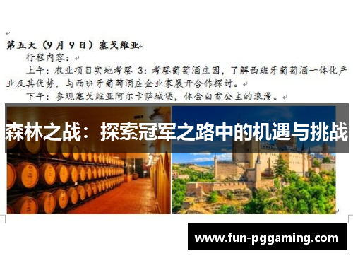 森林之战:探索冠军之路中的机遇与挑战 森林之战:探索冠军之路中的机遇与挑战